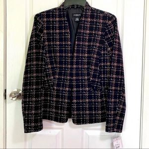 NEW Liz Claiborne Black Plaid Blazer Size 8